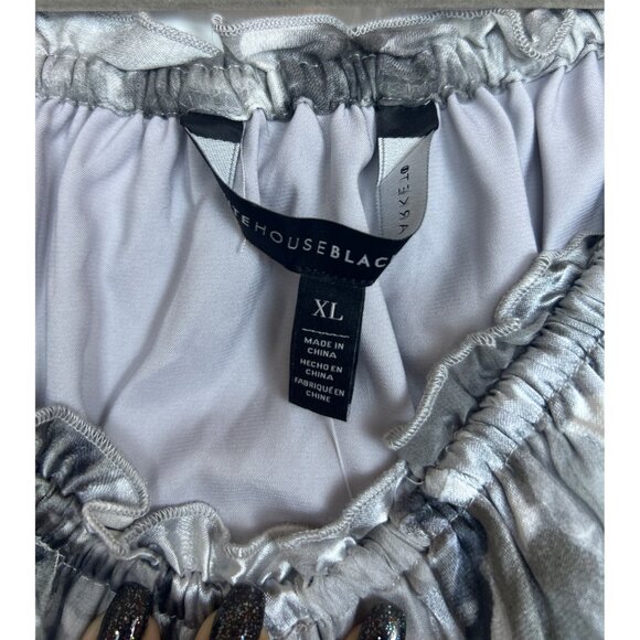 NWT WHBM Women's XL Off Shoulder Silk Blend Floral Boho Peasant Style Flowy Top - Picture 5 of 9